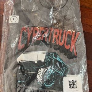 Tesla Cybertruck Kids T-Shirt - Gray and Red